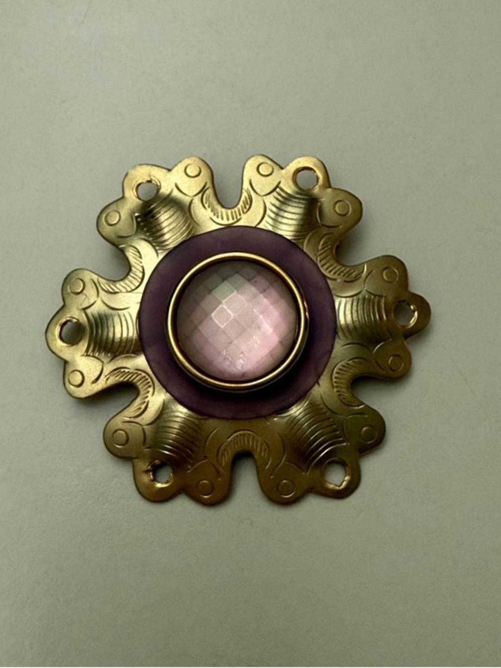 Vintage Unsigned John Michael Richardson Artisan Brass Statement Brooch Pin